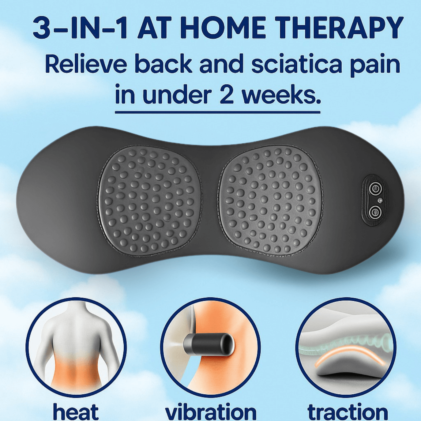 3 in 1 Lumbar Massager Pillow - 50% OFF Today Only